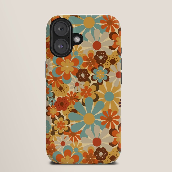 70's Retro Floral Patterned Prints iPhone Case