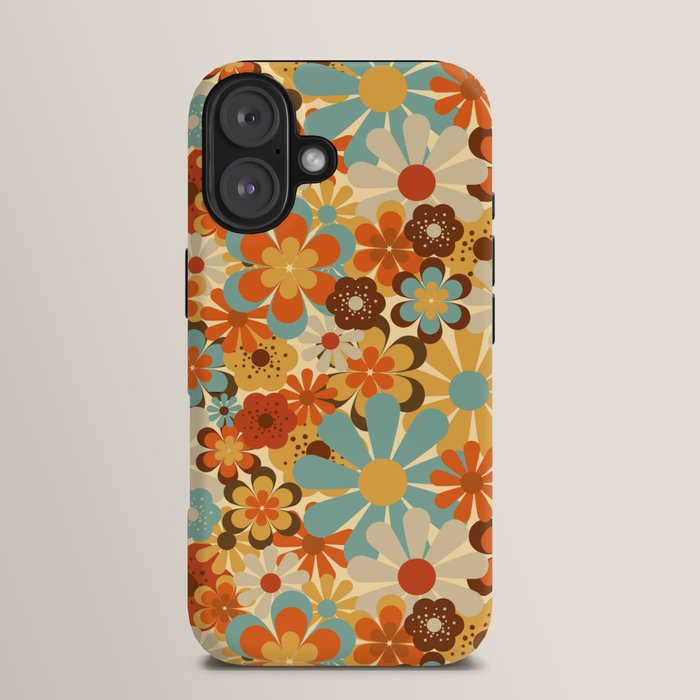 70's Retro Floral Patterned Prints iPhone Case