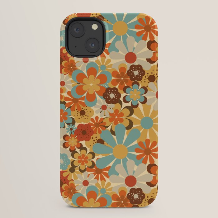70's Retro Floral Patterned Prints iPhone Case