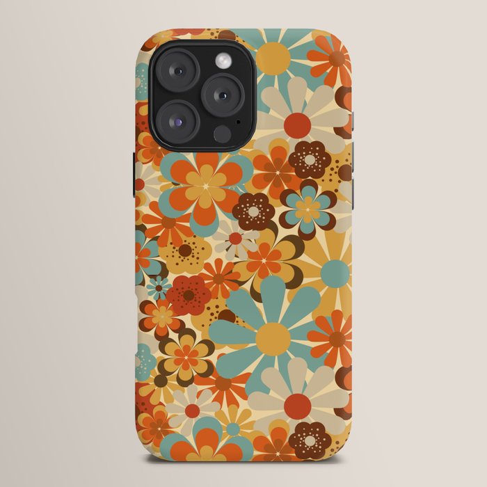 70's Retro Floral Patterned Prints iPhone Case