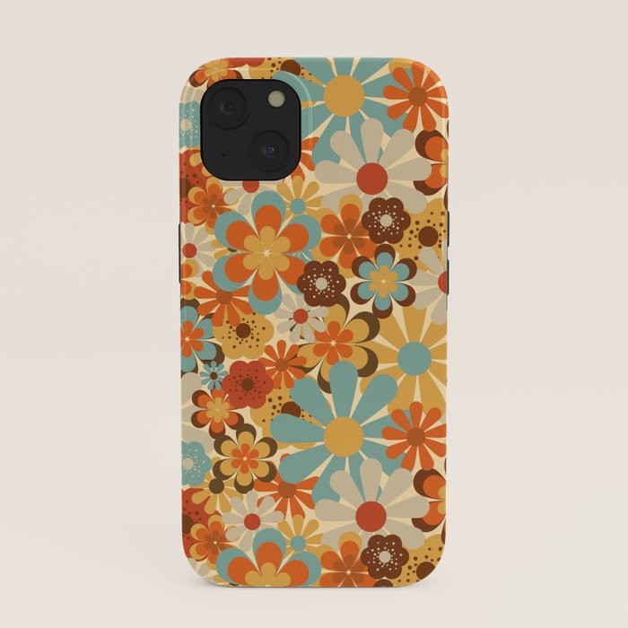 70's Retro Floral Patterned Prints iPhone Case