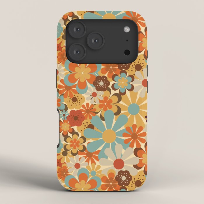 70's Retro Floral Patterned Prints iPhone Case