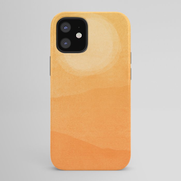 70s Style Golden Sunset Abstract Landscape iPhone Case
