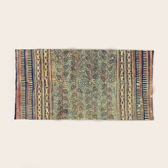 18th Century Indian Tree Textile Digital Art Painting  Bath Towel