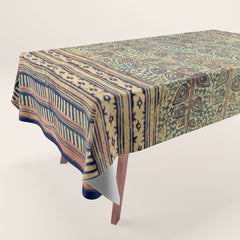 18th Century Indian Tree Textile Digital Art Painting  Tablecloth
