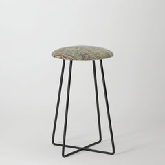18th Century Indian Tree Textile Digital Art Painting  Stool