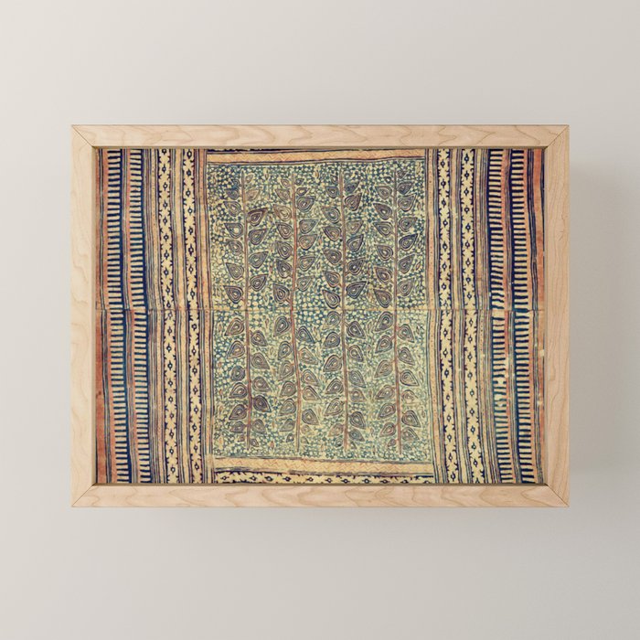 18th Century Indian Tree Textile Digital Art Painting  Mini Art Print
