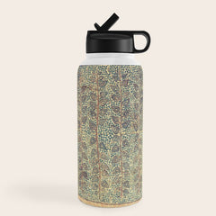 18th Century Indian Tree Textile Digital Art Painting  Water Bottle