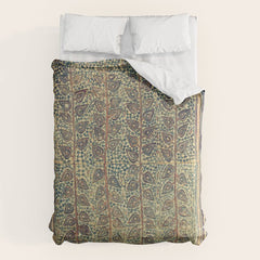 18th Century Indian Tree Textile Digital Art Painting  Comforter
