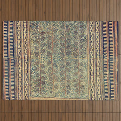 18th Century Indian Tree Textile Digital Art Painting  Outdoor Rug