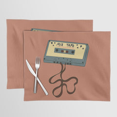 80s Vintage Cassette Mixed Tape  Placemat