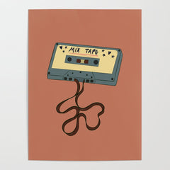 80s Vintage Cassette Mixed Tape  Poster