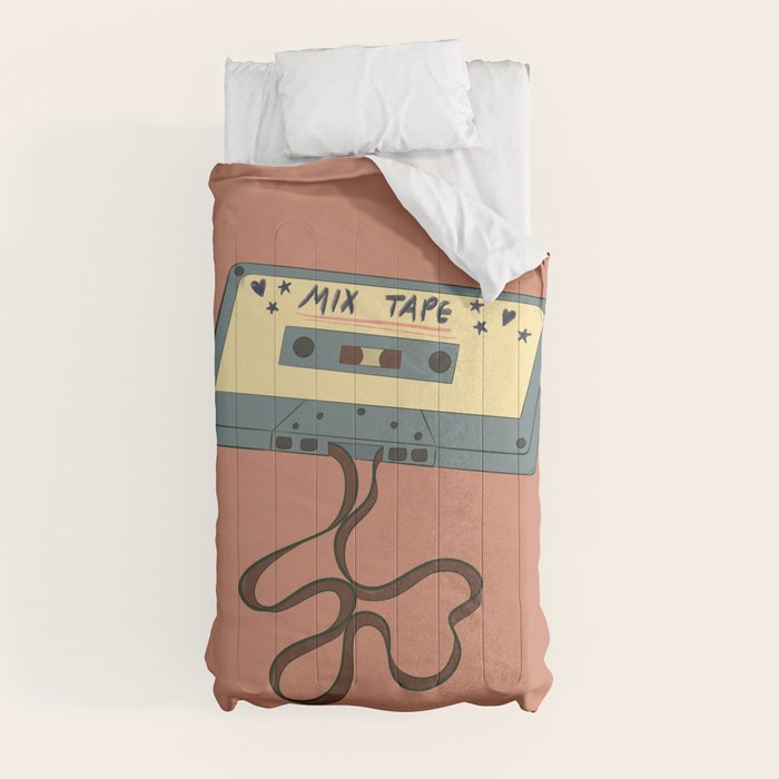 80s Vintage Cassette Mixed Tape  Comforter