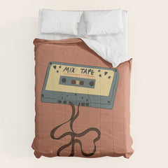 80s Vintage Cassette Mixed Tape  Comforter