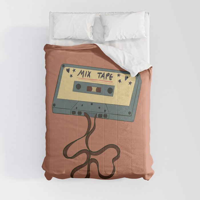 80s Vintage Cassette Mixed Tape  Comforter