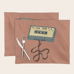 80s Vintage Cassette Mixed Tape  Placemat