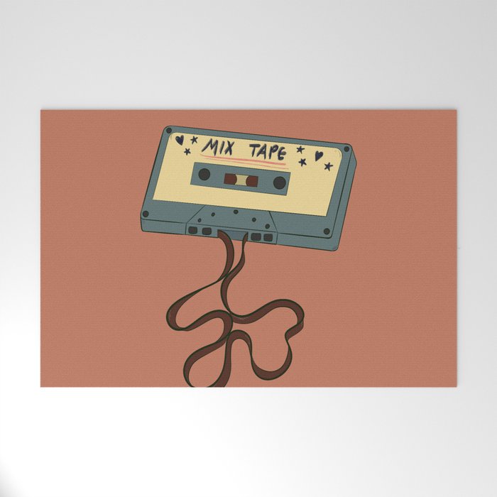 80s Vintage Cassette Mixed Tape  Welcome Mat