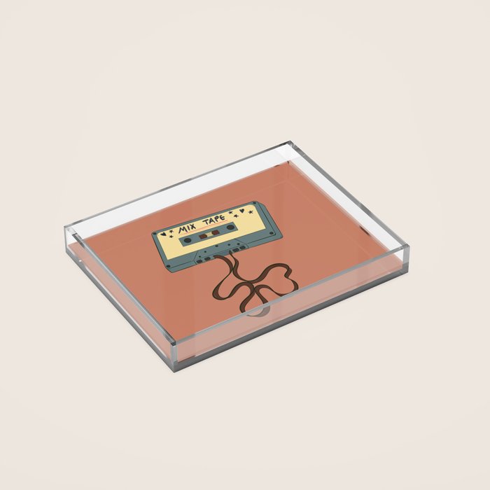 80s Vintage Cassette Mixed Tape  Acrylic Tray