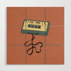 80s Vintage Cassette Mixed Tape  Wood Wall Art