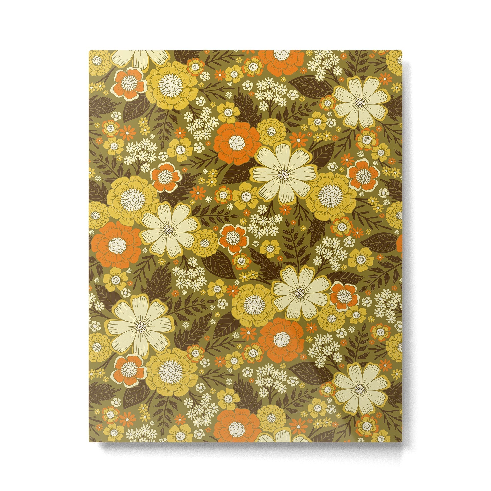 1970s Retro/Vintage Floral Pattern Metal Print
