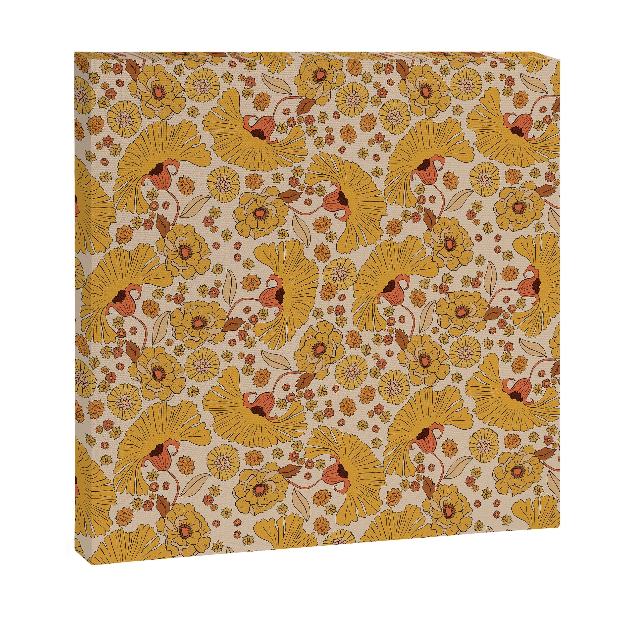 70s Floral Pattern Canvas Print