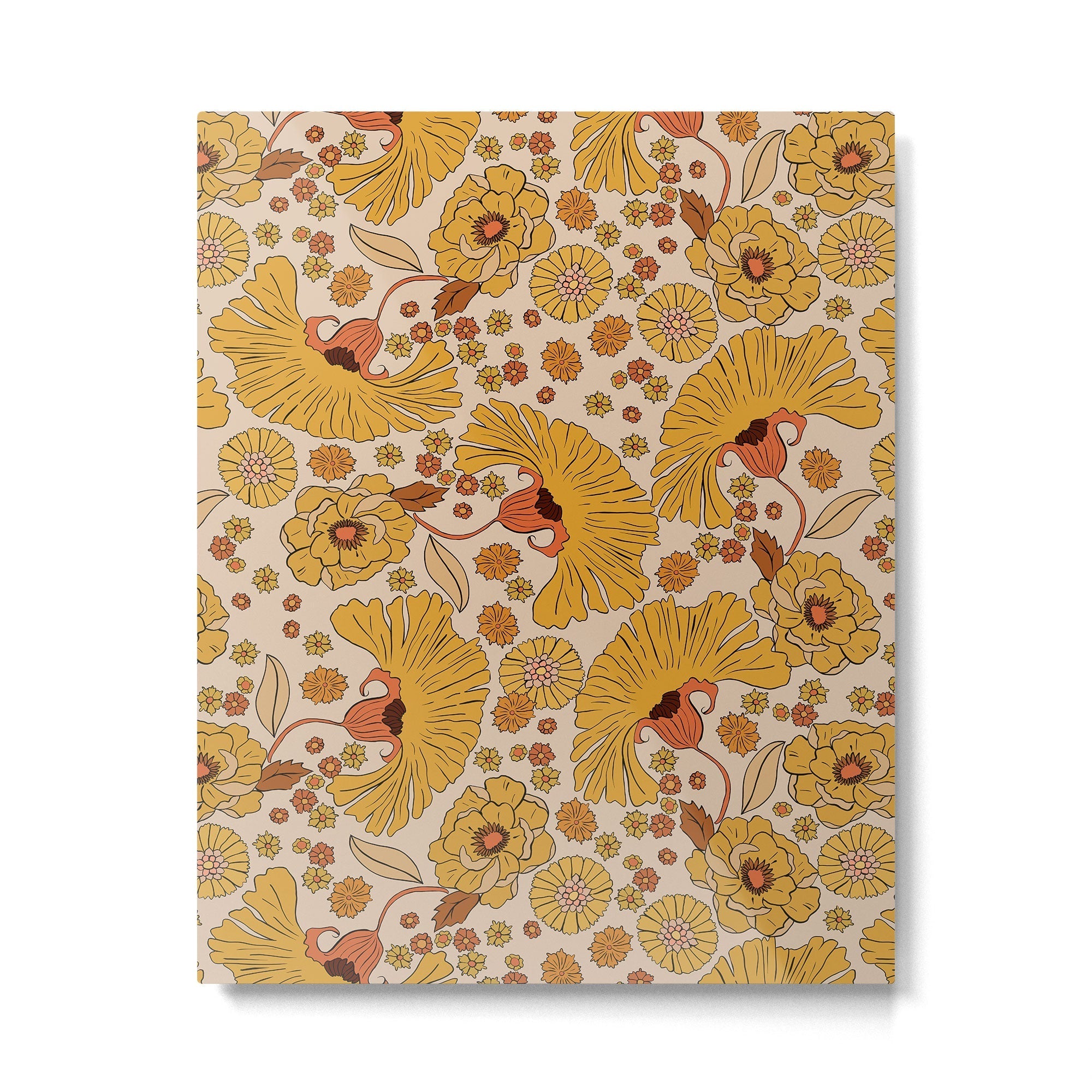70s Floral Pattern Metal Print