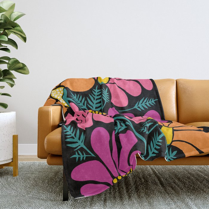 70s Disco Garden Throw Blanket