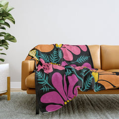 70s Disco Garden Throw Blanket
