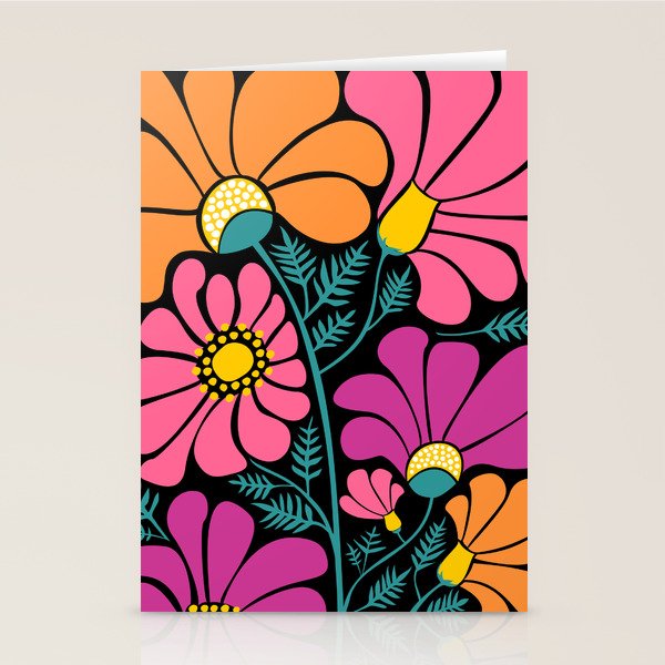 70s Disco Garden Stationery Card