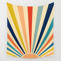 60s retro sun  Wall Tapestry