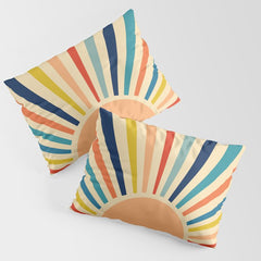 60s retro sun  Pillow Sham