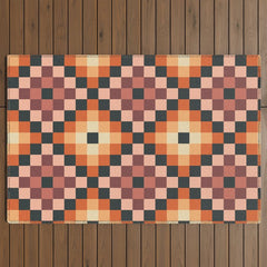 70s color squares pattern  Outdoor Rug