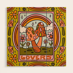 6. The Lovers Mushroom Wood Wall Art