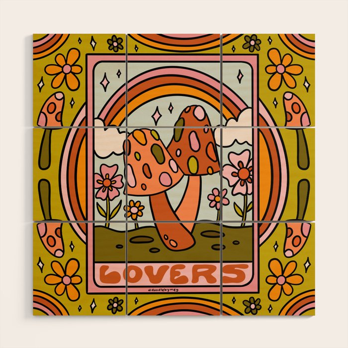 6. The Lovers Mushroom Wood Wall Art