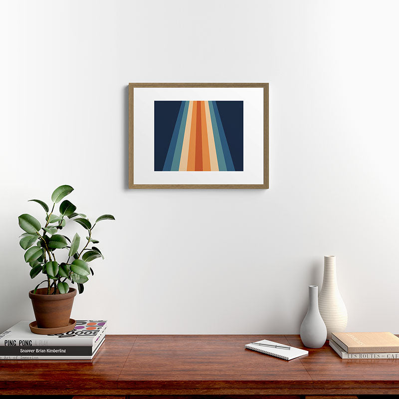 70's Retro Stripes Framed Art Print