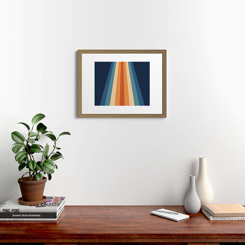 70's Retro Stripes Framed Art Print