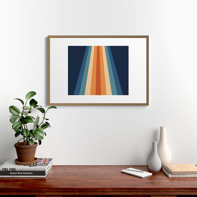 70's Retro Stripes Framed Art Print