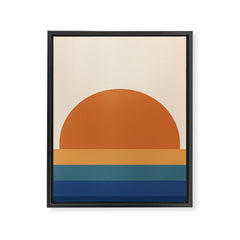 70's Retro Sunset Framed Canvas Print