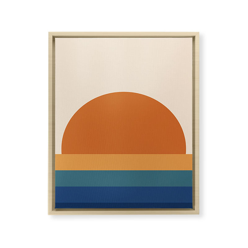 70's Retro Sunset Framed Canvas Print