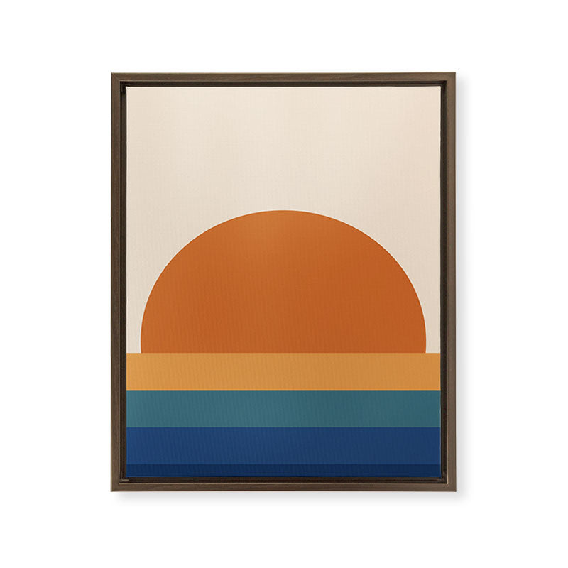 70's Retro Sunset Framed Canvas Print