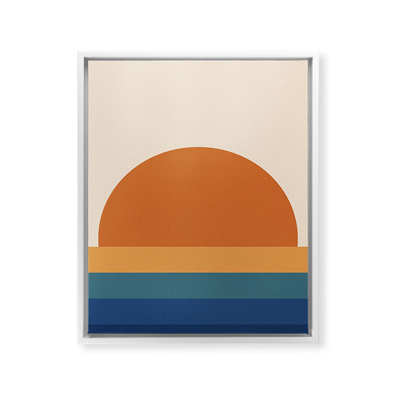 70's Retro Sunset Framed Canvas Print