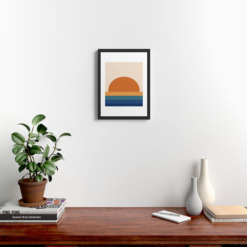 70's Retro Sunset Framed Art Print
