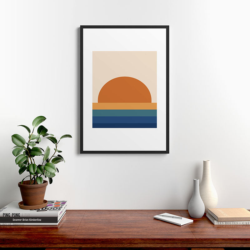 70's Retro Sunset Framed Art Print