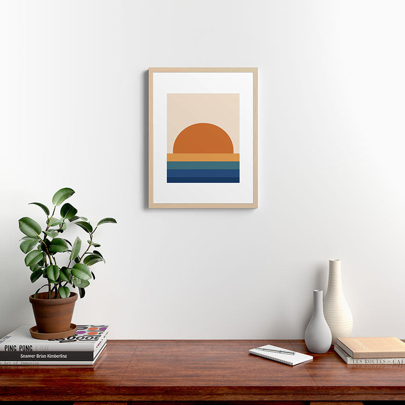 70's Retro Sunset Framed Art Print