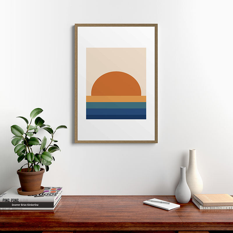 70's Retro Sunset Framed Art Print