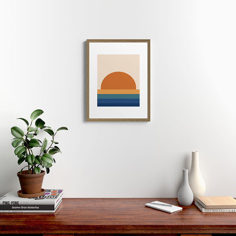 70's Retro Sunset Framed Art Print