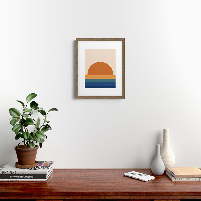 70's Retro Sunset Framed Art Print
