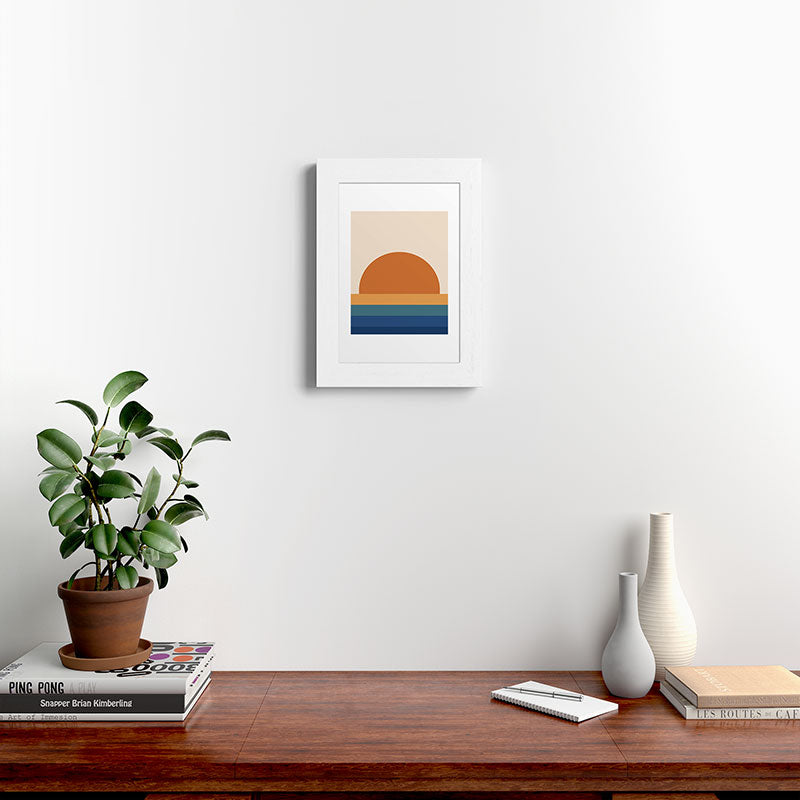 70's Retro Sunset Framed Art Print