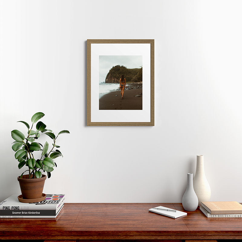 "stormy beach" Framed Art Print