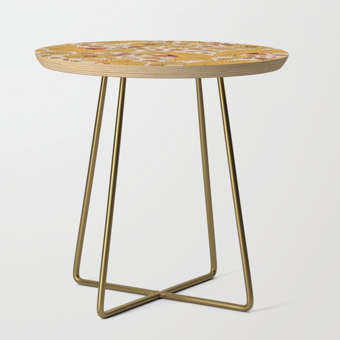 70s Floral Pattern Side Table